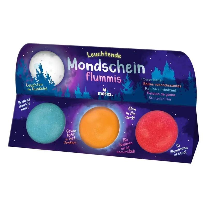 Leuchtende Monscheinflummis 3er Set Midnight Blue Moses