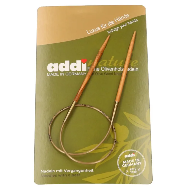 addi Rundstricknadel Olivenholz 6,50 mm 120 cm