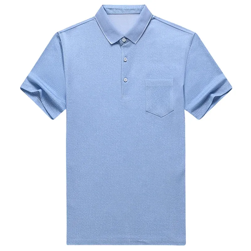 Herren Poloshirt mit strukturiertem Stoff und Brusttasche – Cavello