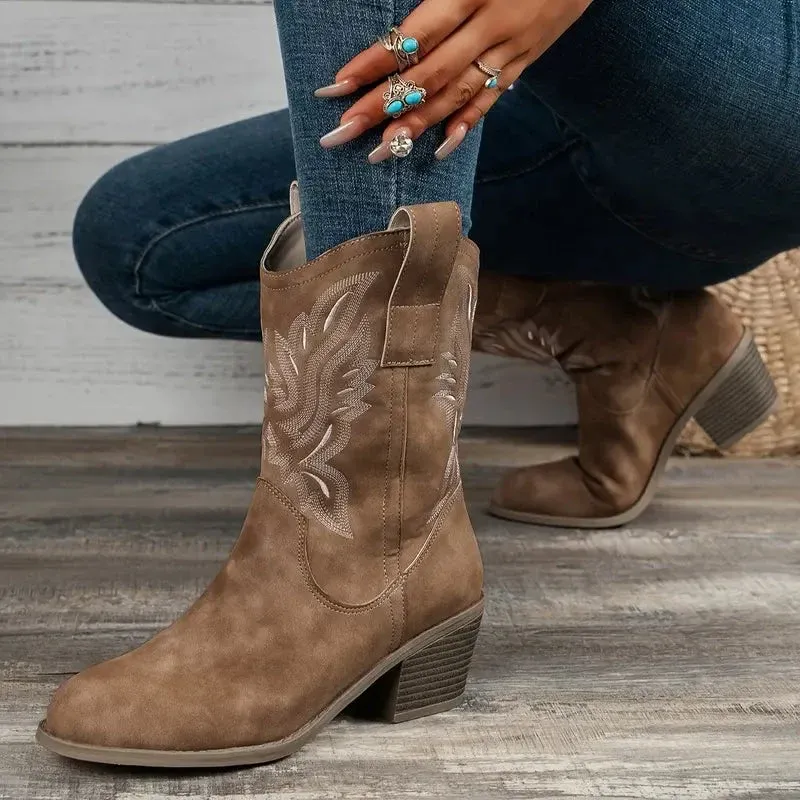 Stilvolle Leder-Cowboy Damen Stiefel – Lioré