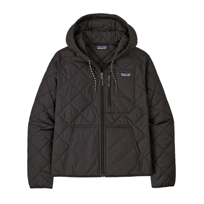 Patagonia Women Black w/Black Diamond Quilted Insulated Bomber Hoody