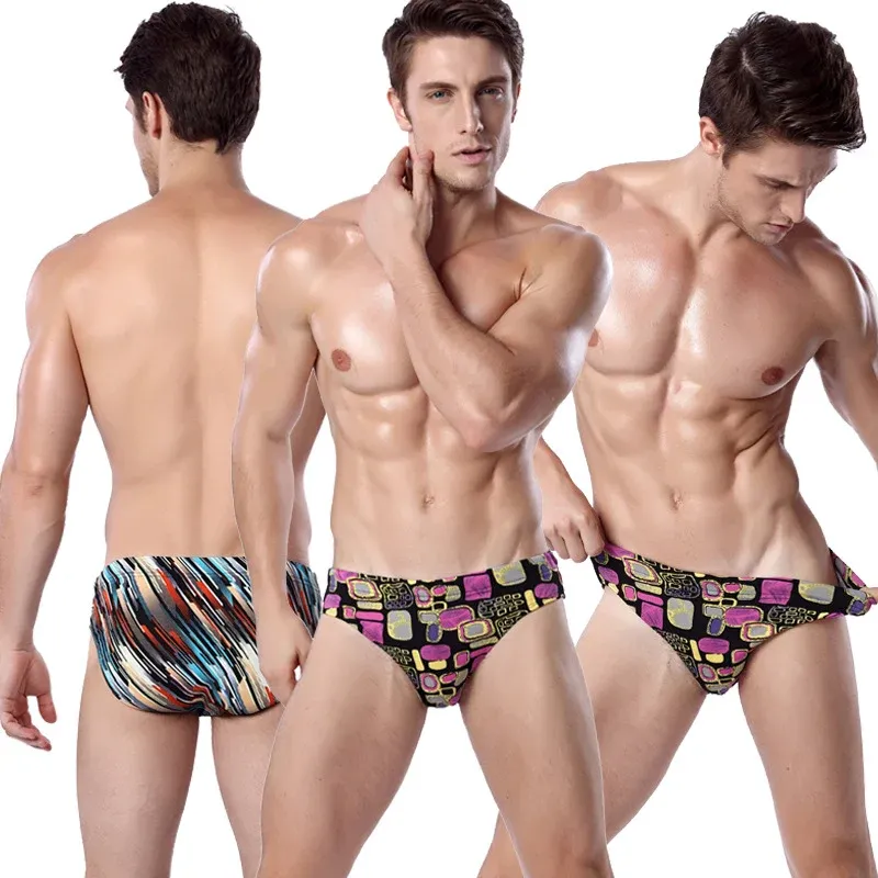 Herren Designer-Schwimmbrieftasche mit modernem Grafikdruck – Marzano