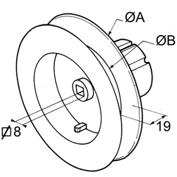 Poulies à embout pour tube ZF64 Ø156 mm