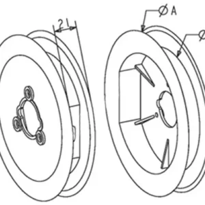 Poulies de sangle pour tubes ZF64 ou octo de 60 Ø 185 mm