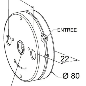 Treuil minivis épaisseur 22 mm - entrée carré de 6mm - Avec FDC