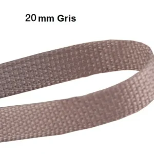 Sangle grise polyester de 20 mm - Bobine 100 ml