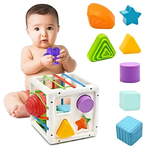 Shape Sorting Cube Baby Toy for Fine Motor Skills and Early Learning