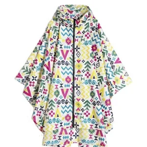 Rain poncho stylish waterproof raincoat with hood zipper
