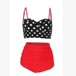 Damen Hochtaillierter Bikini mit punktuellem Oberteil – Maréssa