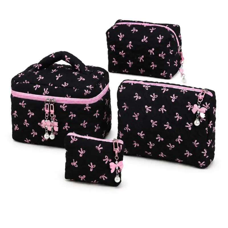 Cosmetics Bag Set, Toiletry Bag, Cotton Make-up Bag, Portable Make-up Bag
