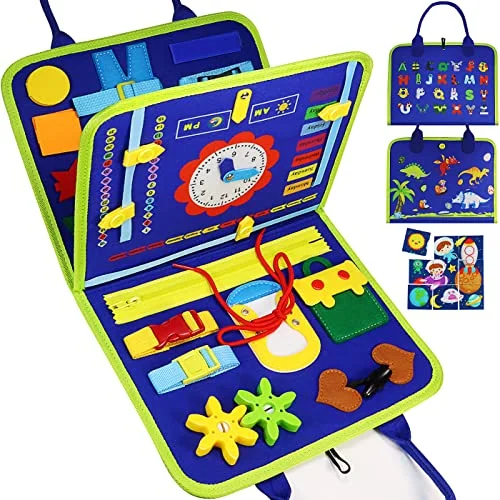 Activity Board, 3 Layers Busy Board Toy, Learning Toy Sensory Toy Baby