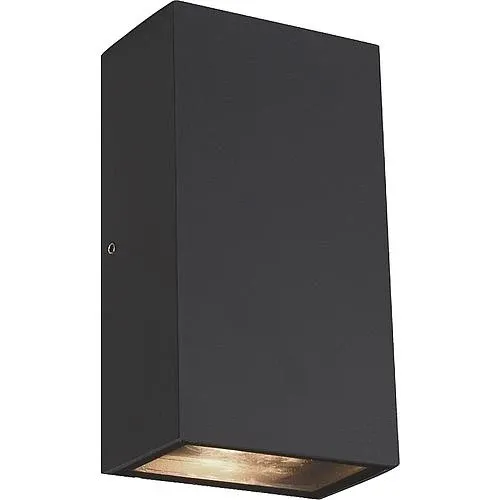EGB Wandleuchte IP54, Aluminium anthrazit, 2-flg rechteckig