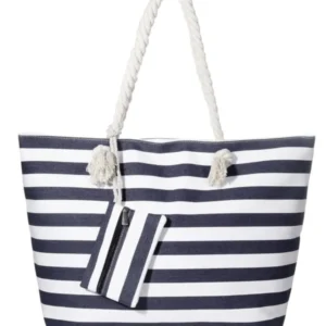 Large water-repellent beach bag with zip