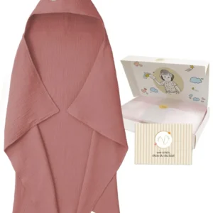 Baby - Hooded towel - Gifts for birth - Bath poncho - 100% cotton muslin cloth - Bath towel girl & boy