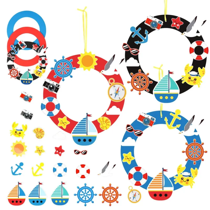 6 sets nautical wreaths craft set sea crafting children creative arts and crafts DIY crafting creative sets