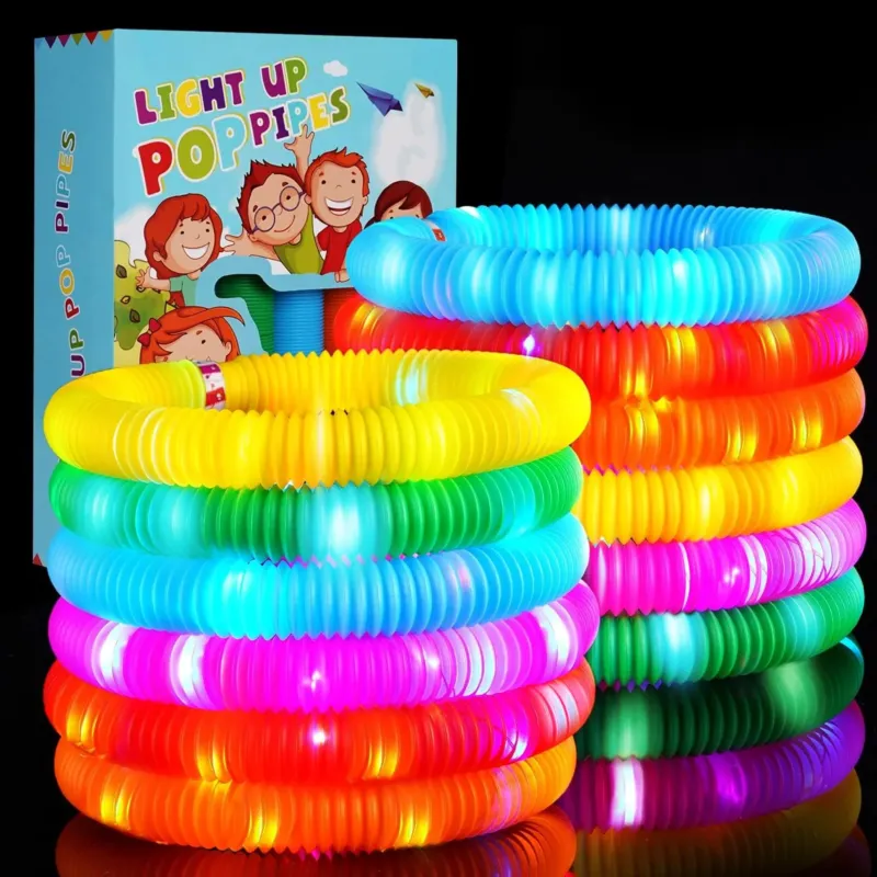 12 pack of luminous pop tubes Sensory toy for children's fine motor skills