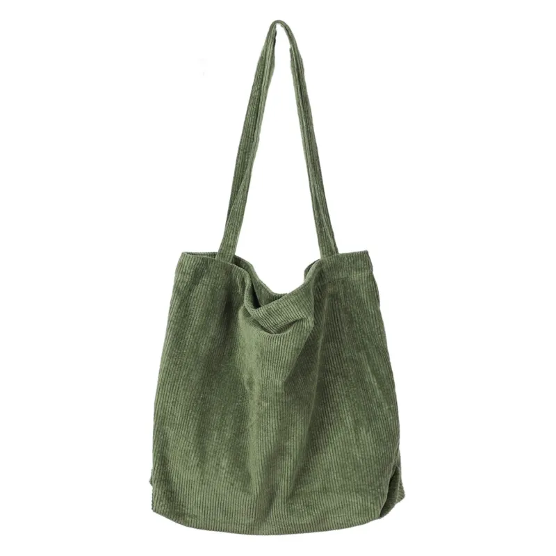 Shoulder bag Large capacity corduroy shoulder bag Retro handbag for everyday use, office, school trip and shopping