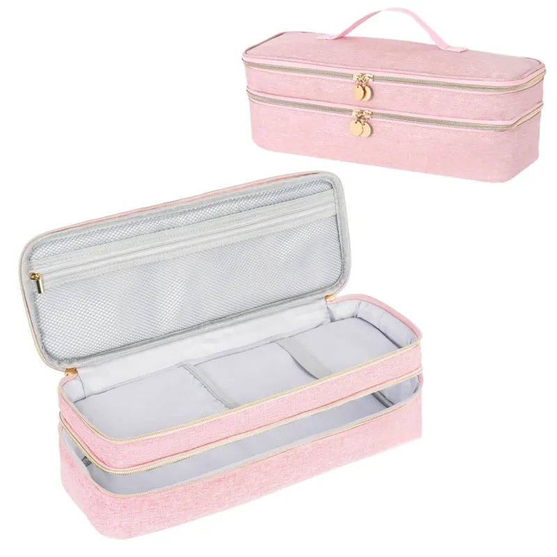 Travel Bag Hair Dryer, Volumizer, Styler, Double Layer Storage Bag for Hot Air Brush Hair Dryer, Carrying Bag for Hair Dryer Hair Straightener