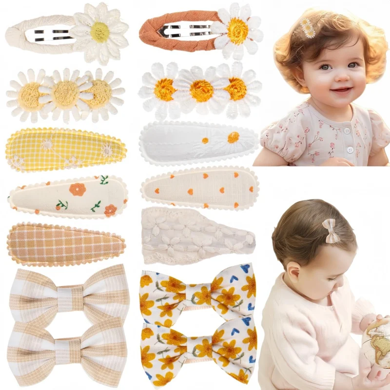14 Pieces of Hair Clips , Hair Bows, Hair Accessories