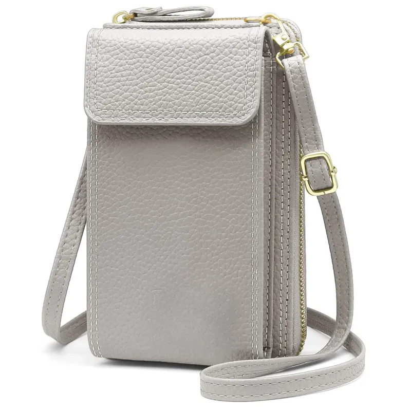 Cell phone shoulder bag with wallet PU leather