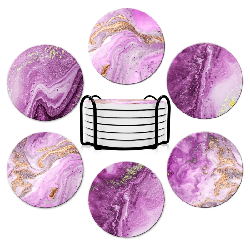 Coasters for drinks, Ceramic Coasters with cork base