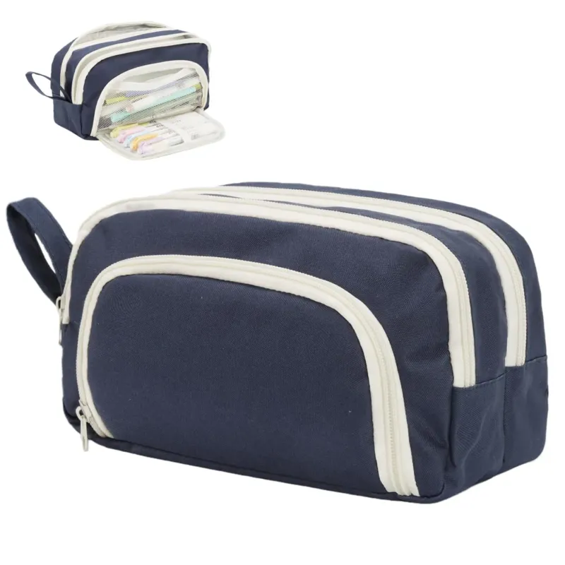 Pencil Case 3 Compartments. Large Capacity Case
