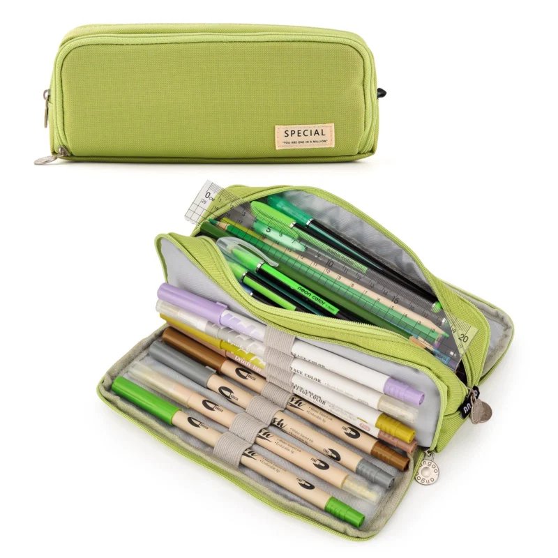 Pencil case teenager with 3 compartments, large capacity pencil case pencil case