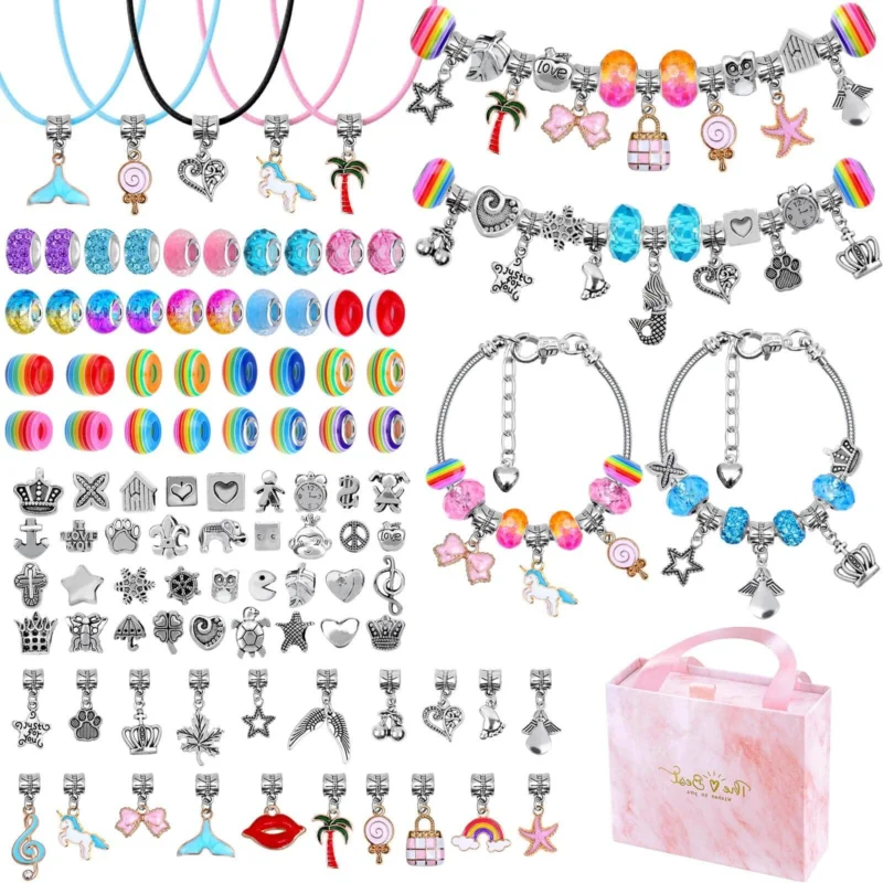 102pcs Jewelry Craft Sets Charm Bracelet Craft Set Gifts for Girls DIY Jewelry Making Kit for Kids