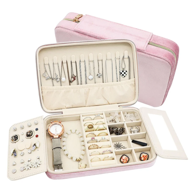 Travel Jewellery Box, Large Jewellery Case, Portable Small Jewellery Organiser