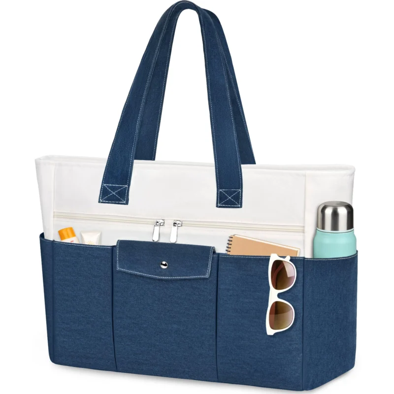Large Tote Bag XXL with Zip - Handbag & Beach Bag, Waterproof Inner Bag