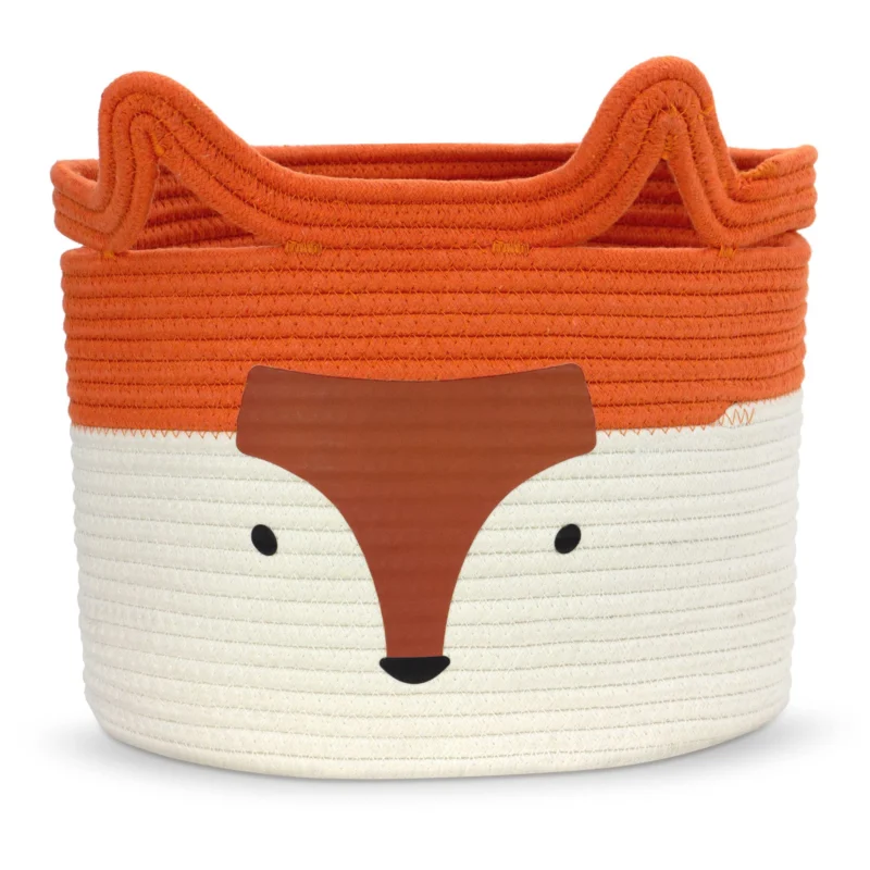 Children's cotton storage basket for toys and laundry