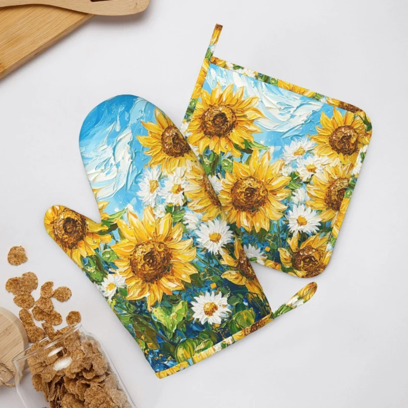 Oven Mitts and Pot Holders, Set of 4