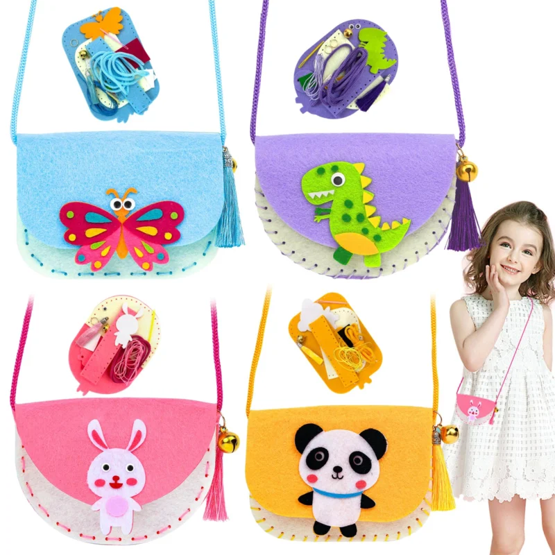 Felt sewing kit kids, 4-Pack kids sewing kit kids sewing Fun DIY