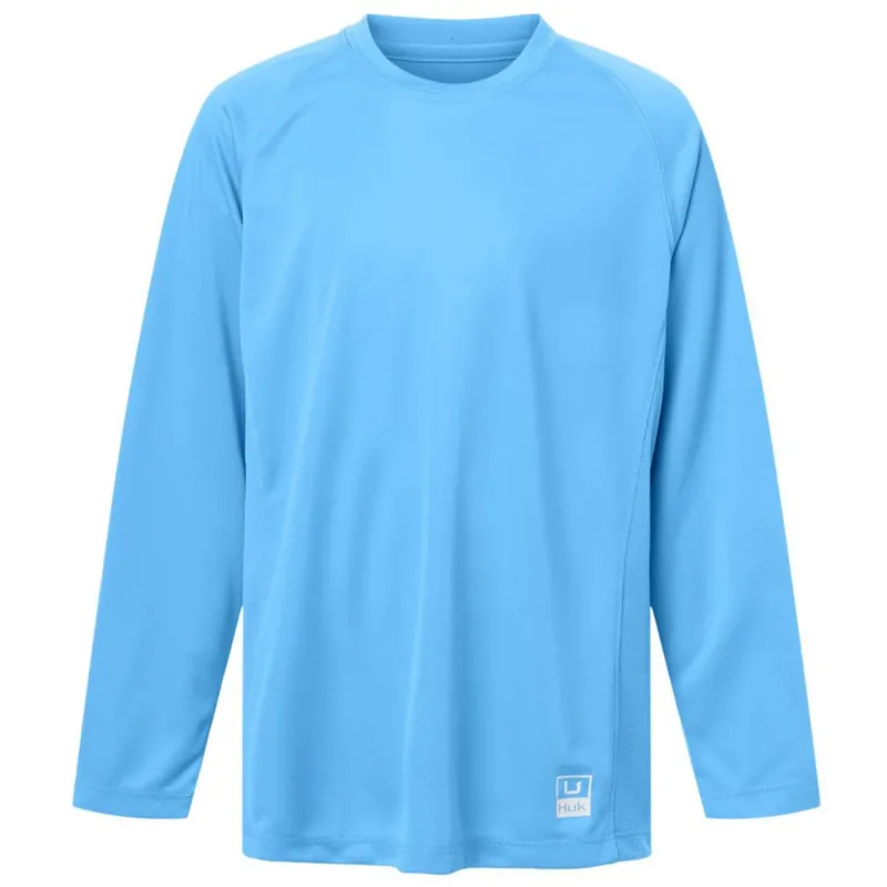 HUK Youth Marolina Blue Pursuit Long Sleeve T-Shirt