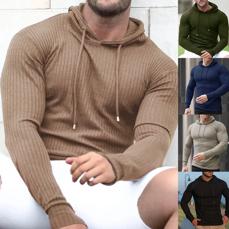Herren Hoodie mit feuchtigkeitsregulierender Baumwollmischung und strukturiertem Design – Cavarno