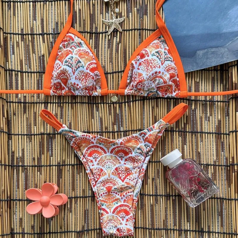 Damen Triangel-Bikini mit verspieltem Ornamentmuster – Maréssa