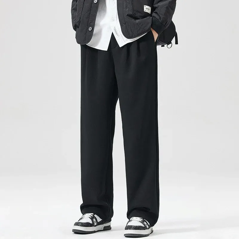 Herren Relaxed-Fit Soft-Jersey Palazzo-Hose mit elastischem Bund und Bügelfalte Echo Archiv
