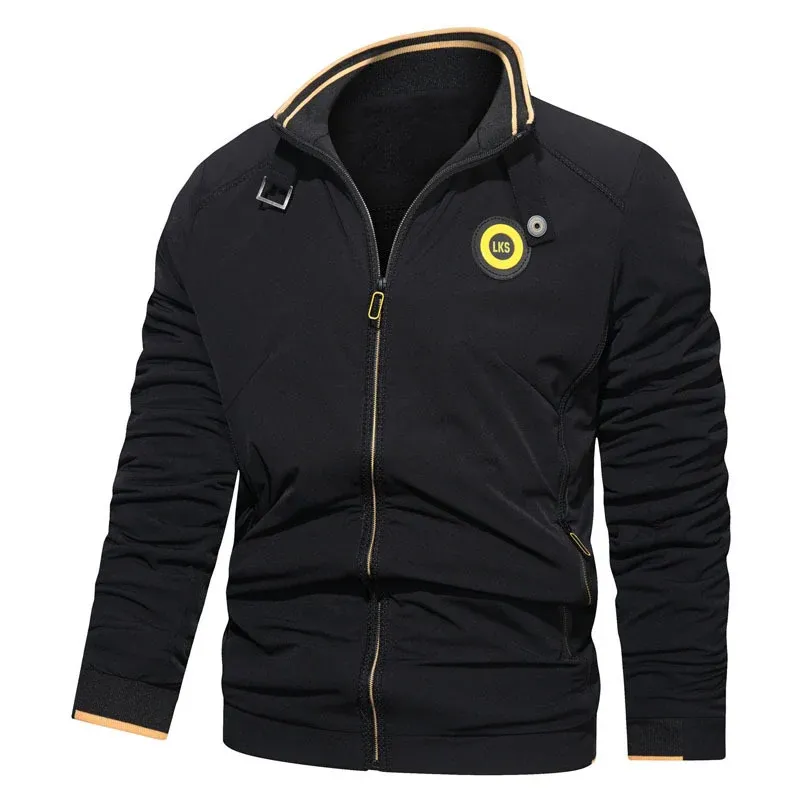 Herren Sportiver Reißverschluss-Sweatshirtblouson mit Stehkragen und Logoapplikation Echoarchiv