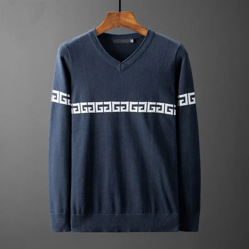 Herren V-Ausschnitt Pullover mit modernem Grafikmuster – Norvane