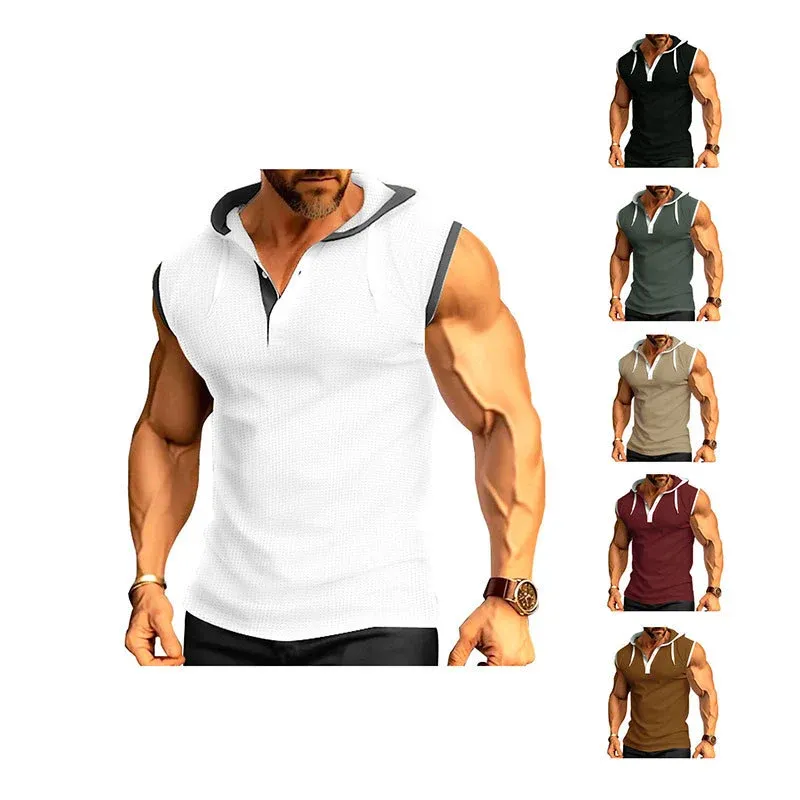 Herren ärmelloses Kapuzenshirt mit atmungsaktiver Struktur und modischem Design – Marzano