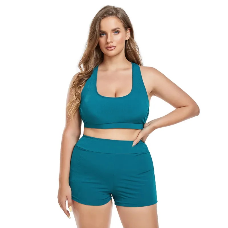 Damen Sportliches Bikini-Set mit hoch geschnittenem Oberteil und bequemen Shorts – Maréssa