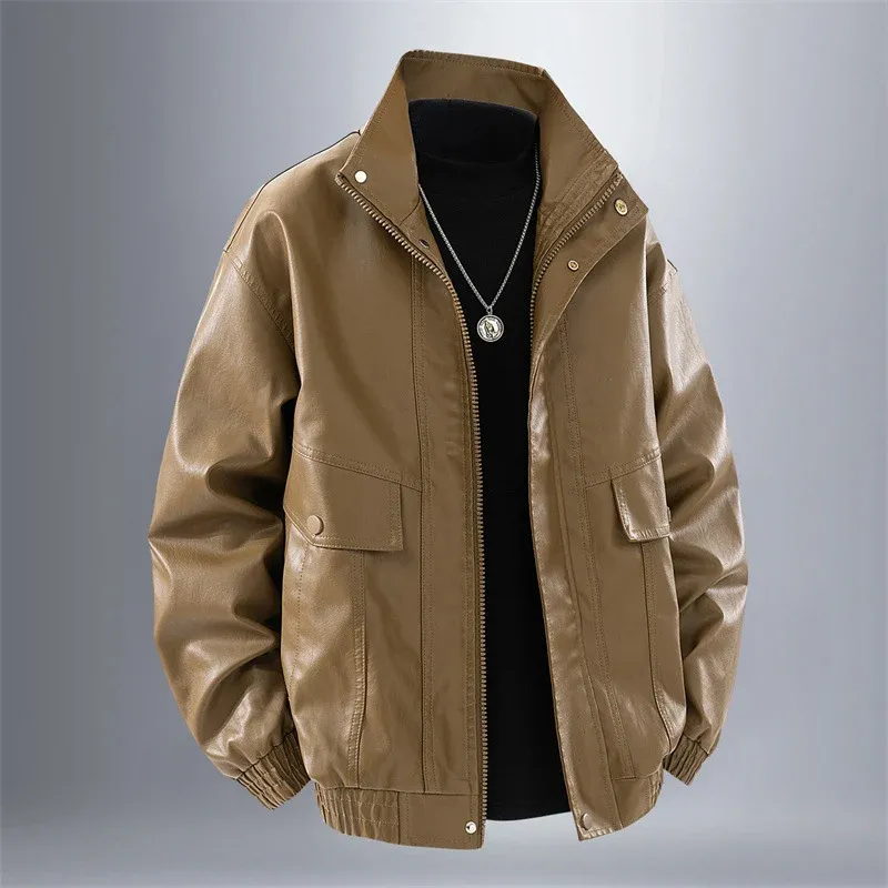 Herren elegante Kunstlederjacke – Valtoré