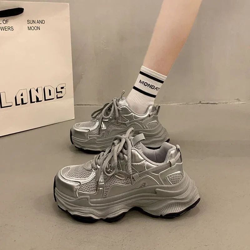 Damen Sneakers im urbanen Chunky-Stil mit atmungsaktiver Mesh-Oberfläche und komfortabler Dämpfung – Névara