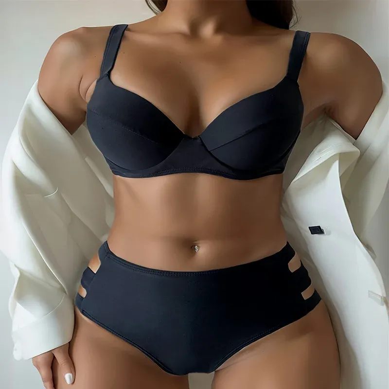 Damen Hochtaillierter Bikini mit elegantem Unterbrustdesign – Maréssa