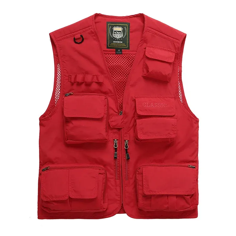 Herren Multifunktionale Utility-Weste mit zahlreichen Taschen und Mesh-Rücken Echoarchiv