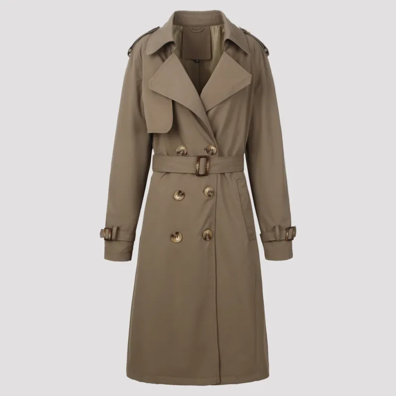 Damen Modischer Lang-Trenchcoat mit Gürtel – Montévia