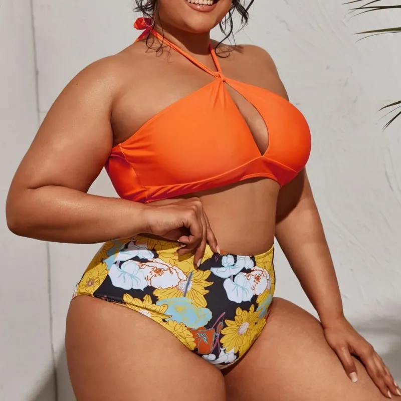 Damen Bikini-Set mit innovativem Schnitt und floralen Akzenten – Maréssa