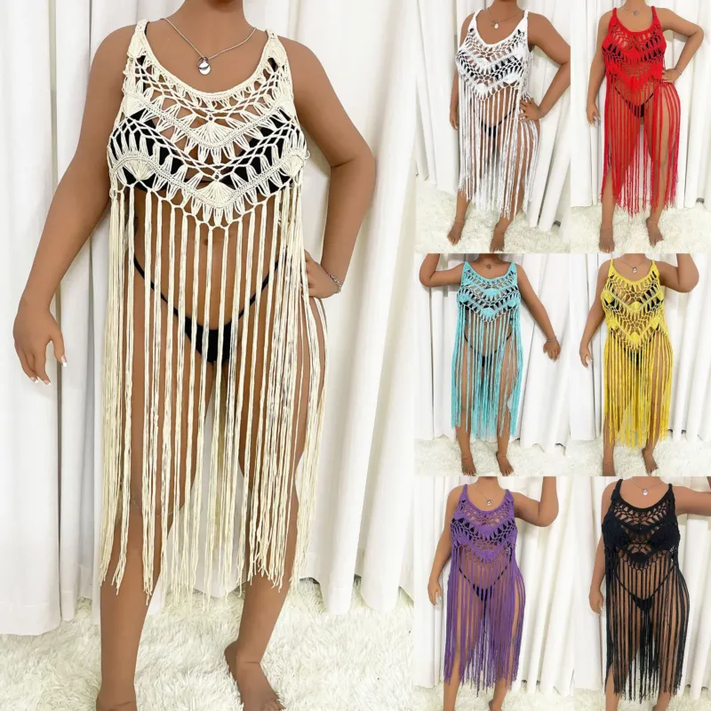 Damen Strandponcho mit Fransen – Célinea