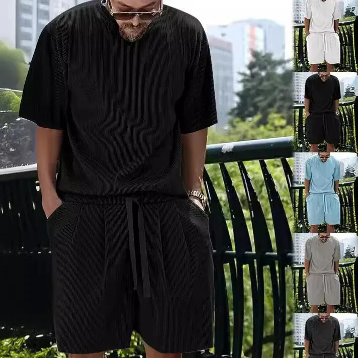 Herren lässiges Freizeitanzug-Set mit atmungsaktiver Textur und elastischem Bund – Marzano