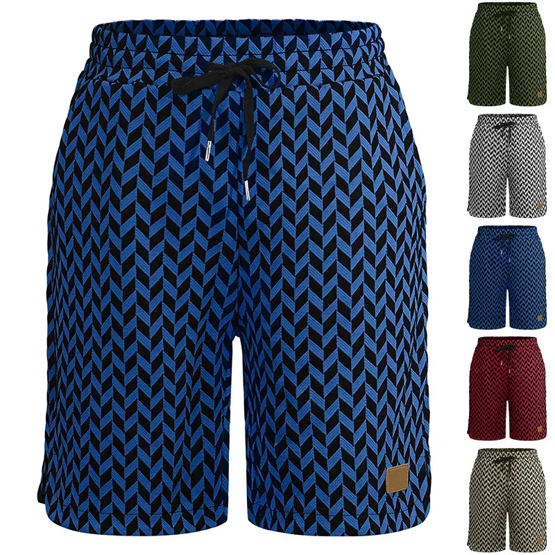 Damen Jacquard-Shorts mit elastischem Komfortbund, Tunnelzug und Fischgrätmuster – Avélisse